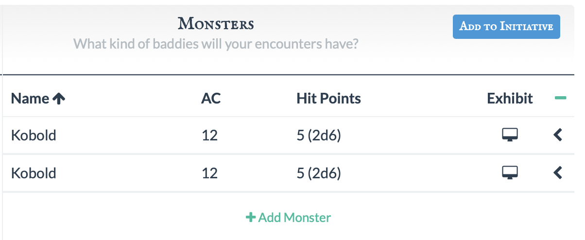 Adding Monsters