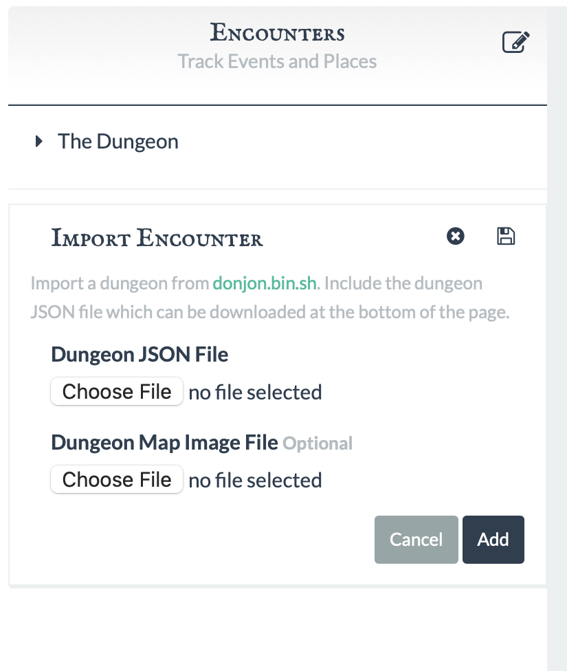 Import a dungeon directly from Donjon!
